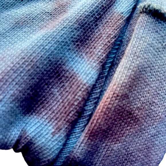 Yak n Yeti Tie Dye Blue & Dark Purple Open Cardigan Size Medium - Picture 6 of 16